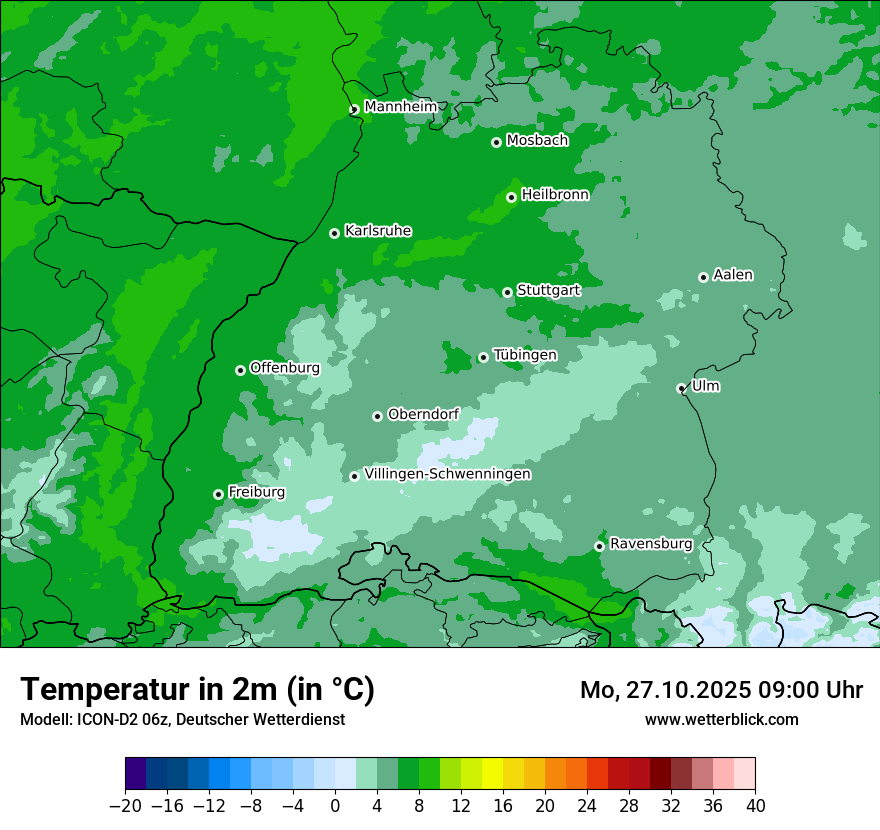 Modellkarten Temperatur