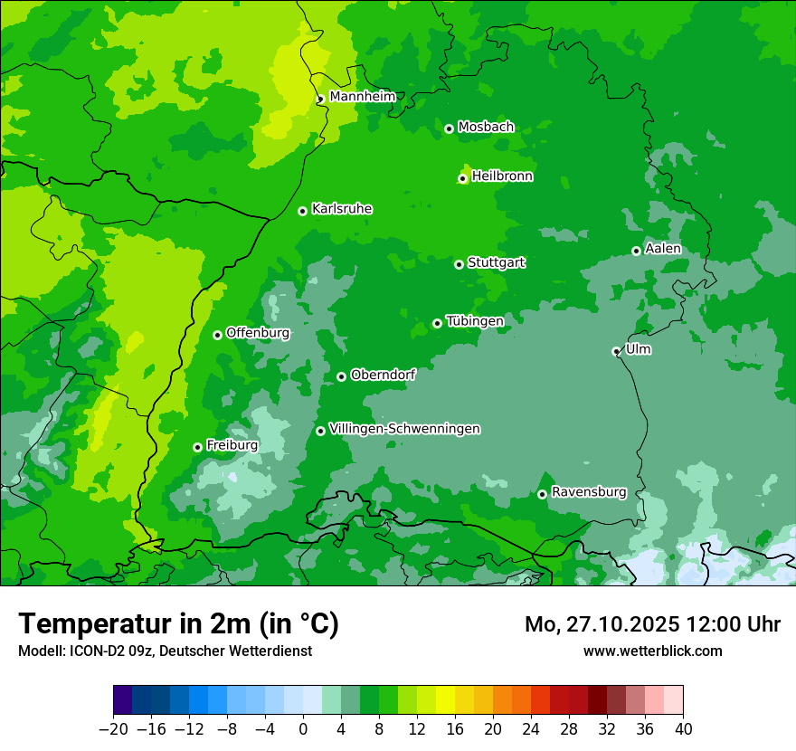 Modellkarten Temperatur