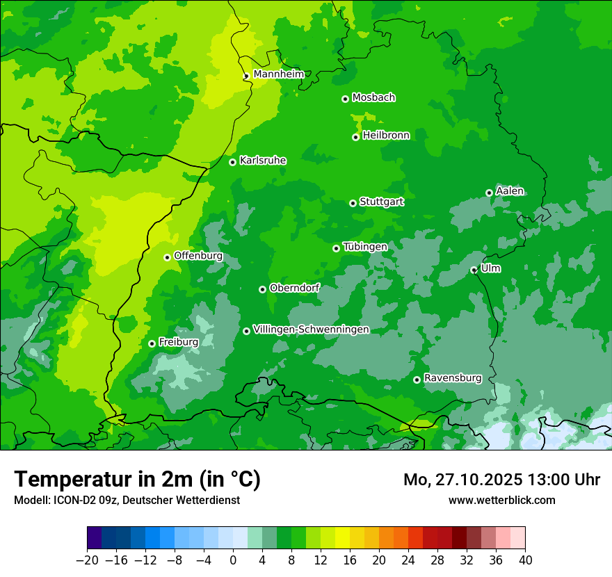 Modellkarten Temperatur Modellkarten Temperatur