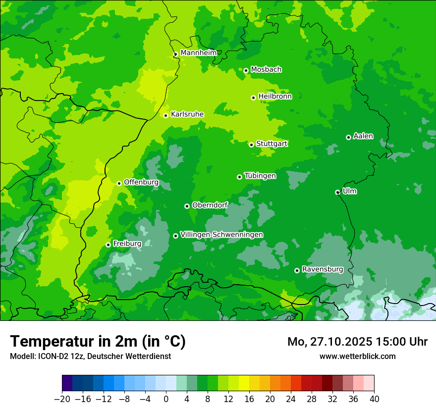 Modellkarten Temperatur