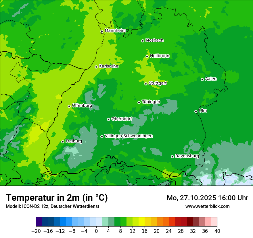Modellkarten Temperatur