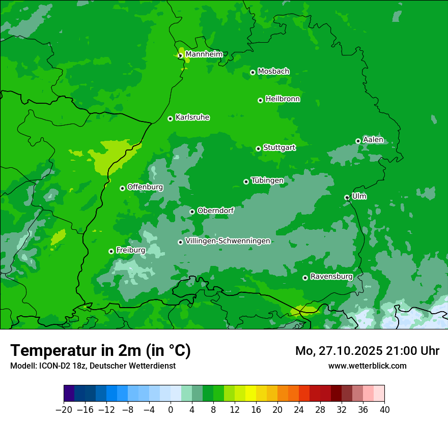 Modellkarten Temperatur