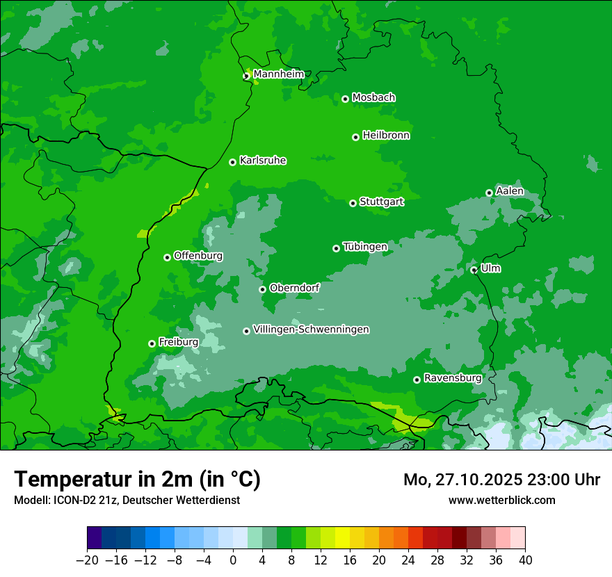 Modellkarten Temperatur