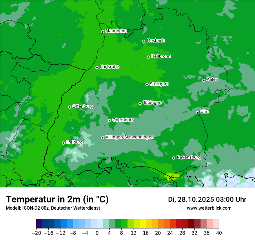 Modellkarten Temperatur