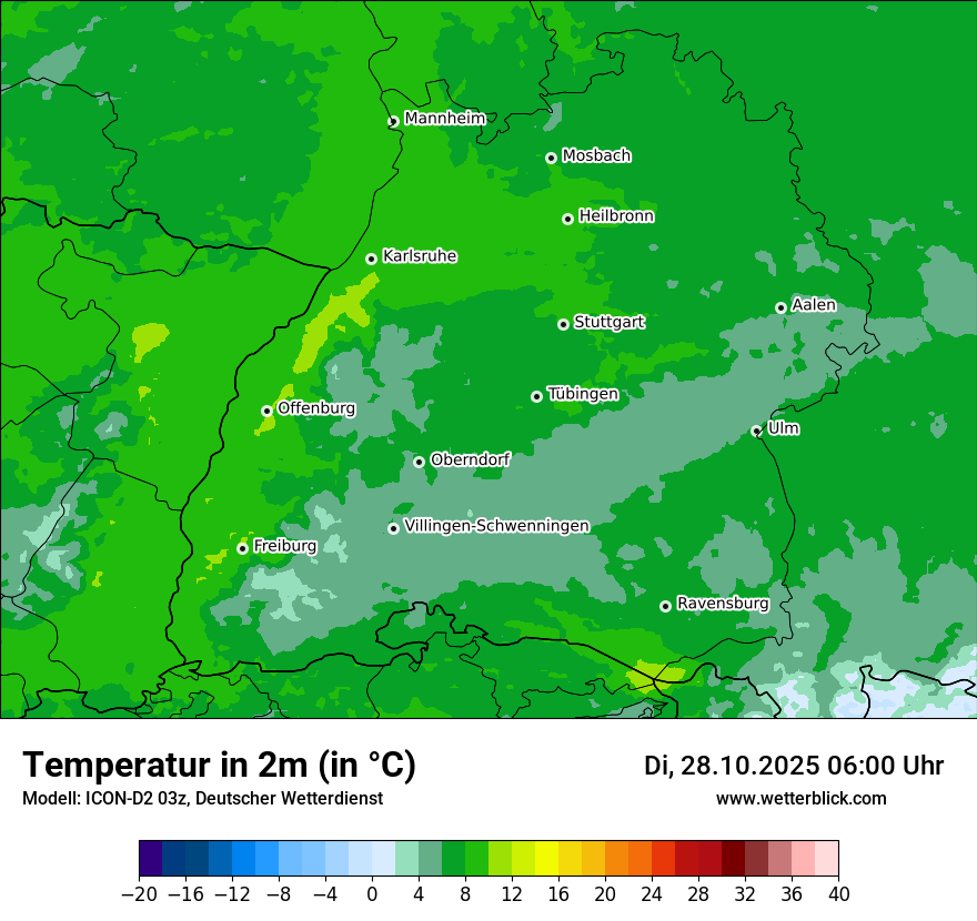 Modellkarten Temperatur