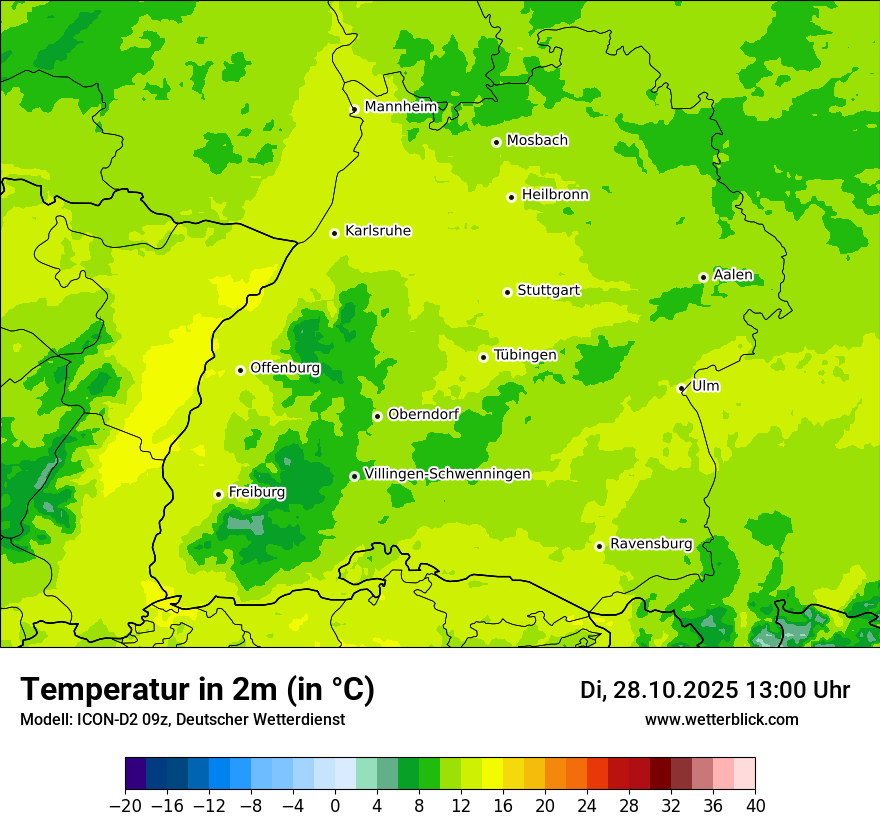 Modellkarten Temperatur
