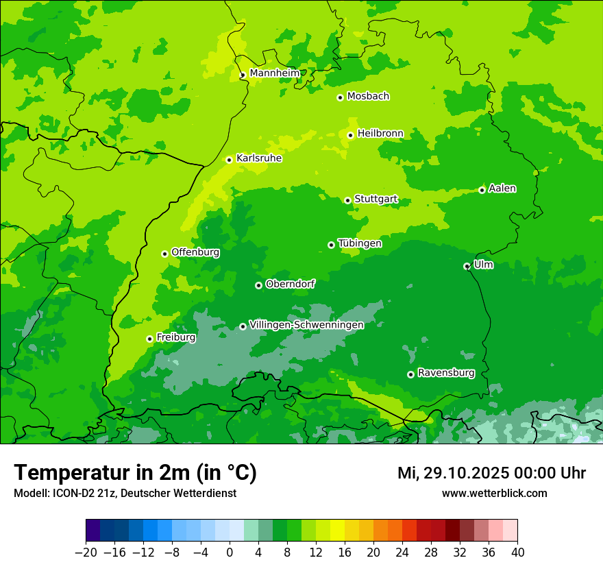 Modellkarten Temperatur Modellkarten Temperatur