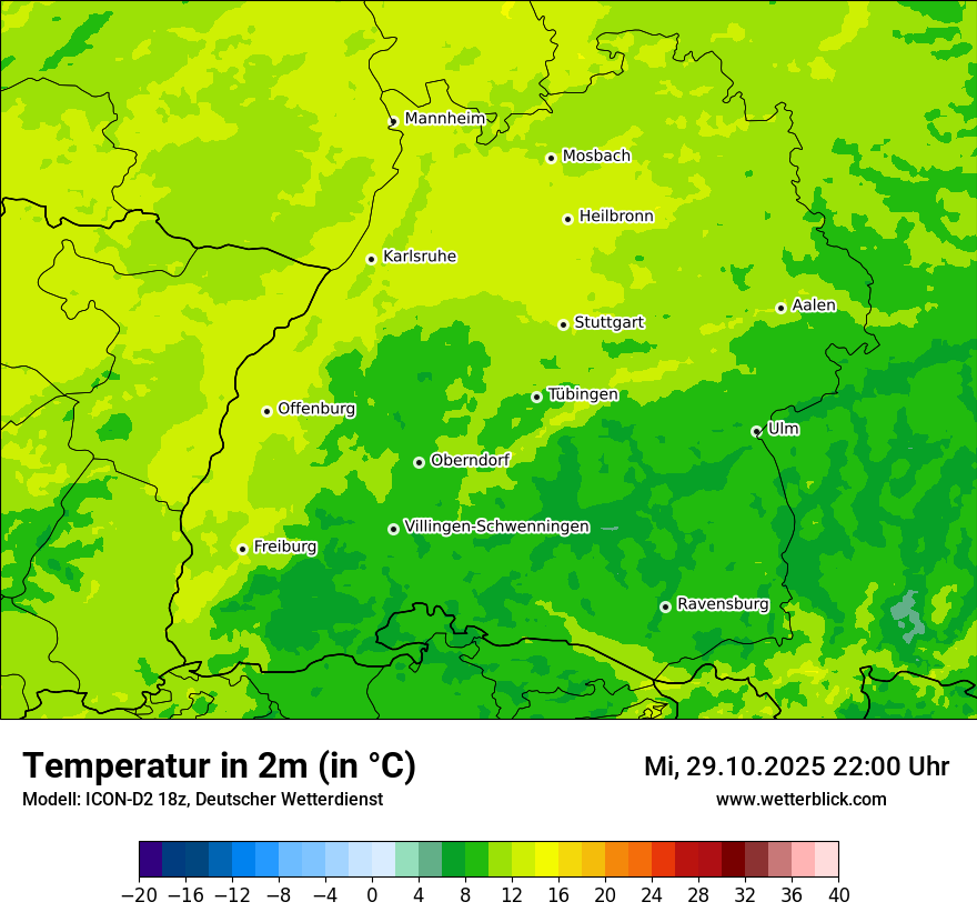 Modellkarten Temperatur Modellkarten Temperatur