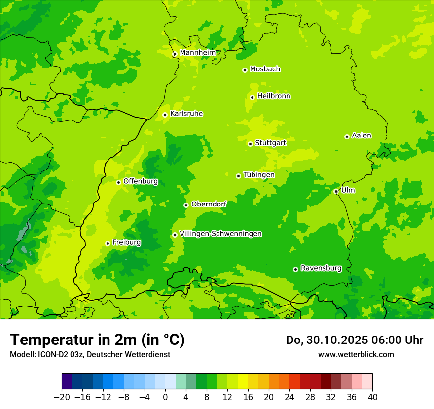 Modellkarten Temperatur