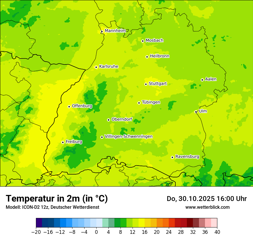 Modellkarten Temperatur