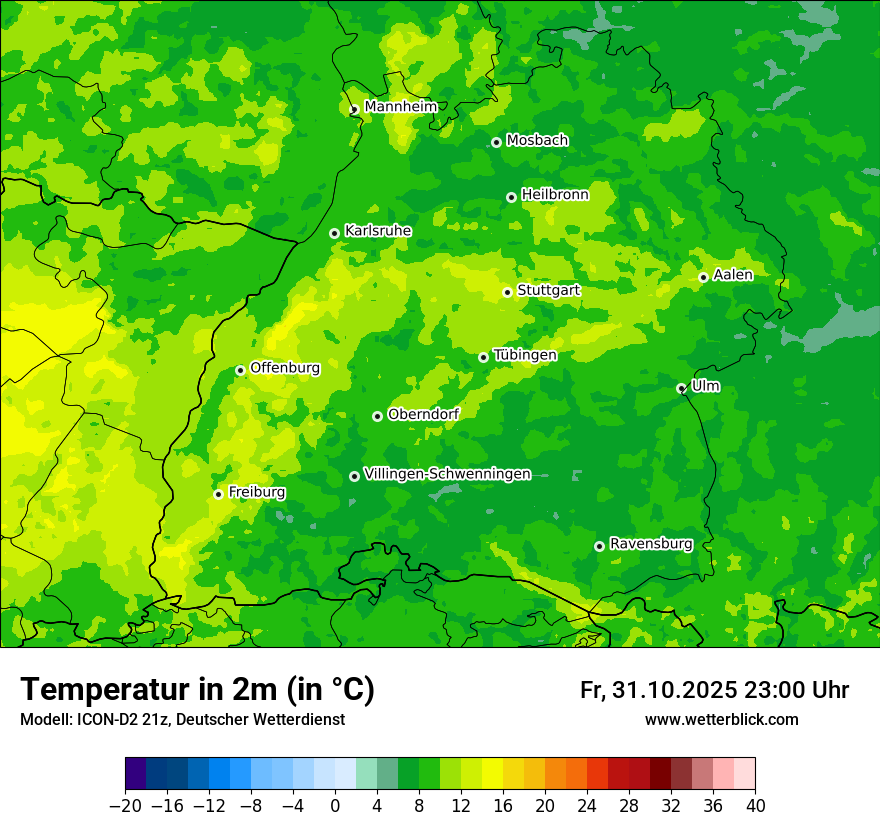 Modellkarten Temperatur