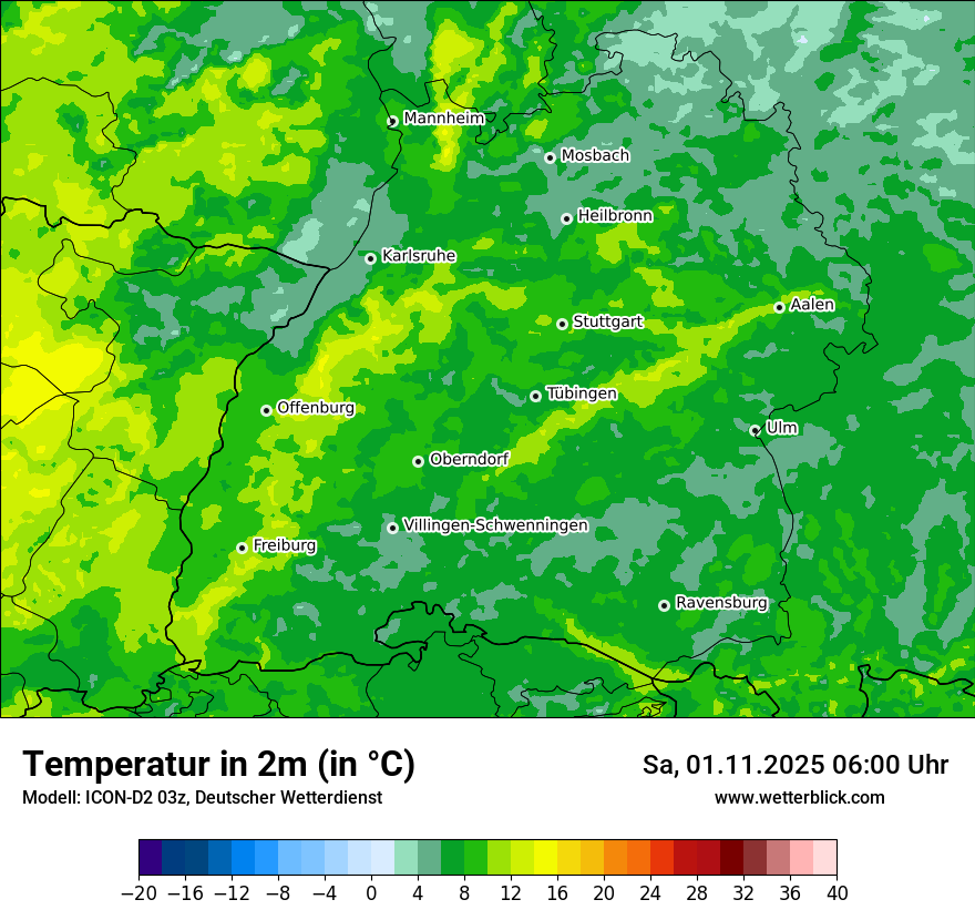 Modellkarten Temperatur