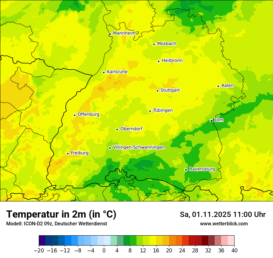 Modellkarten Temperatur