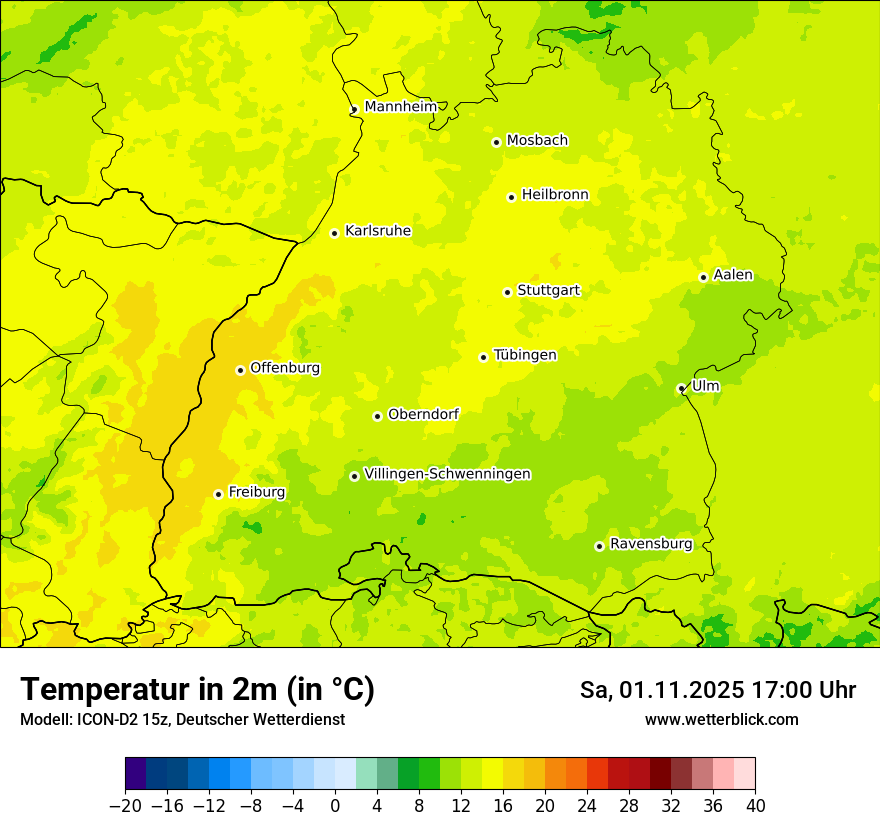 Modellkarten Temperatur