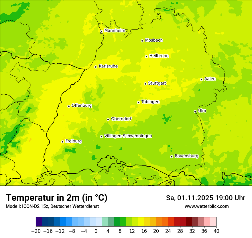 Modellkarten Temperatur