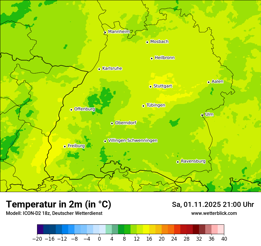 Modellkarten Temperatur