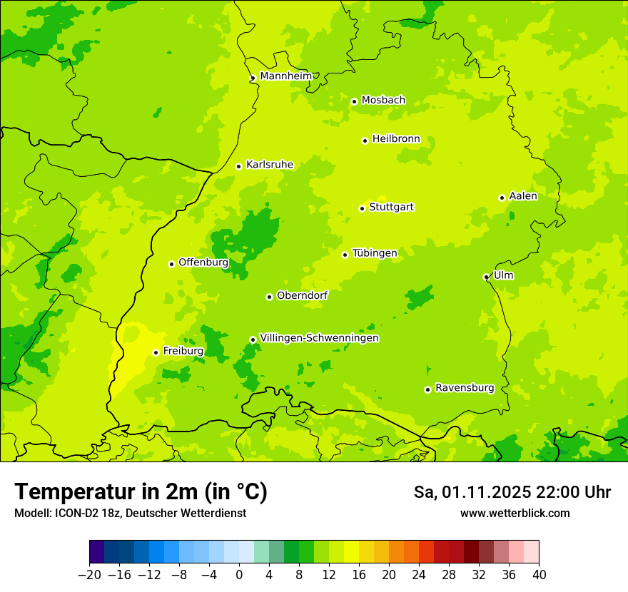 Modellkarten Temperatur