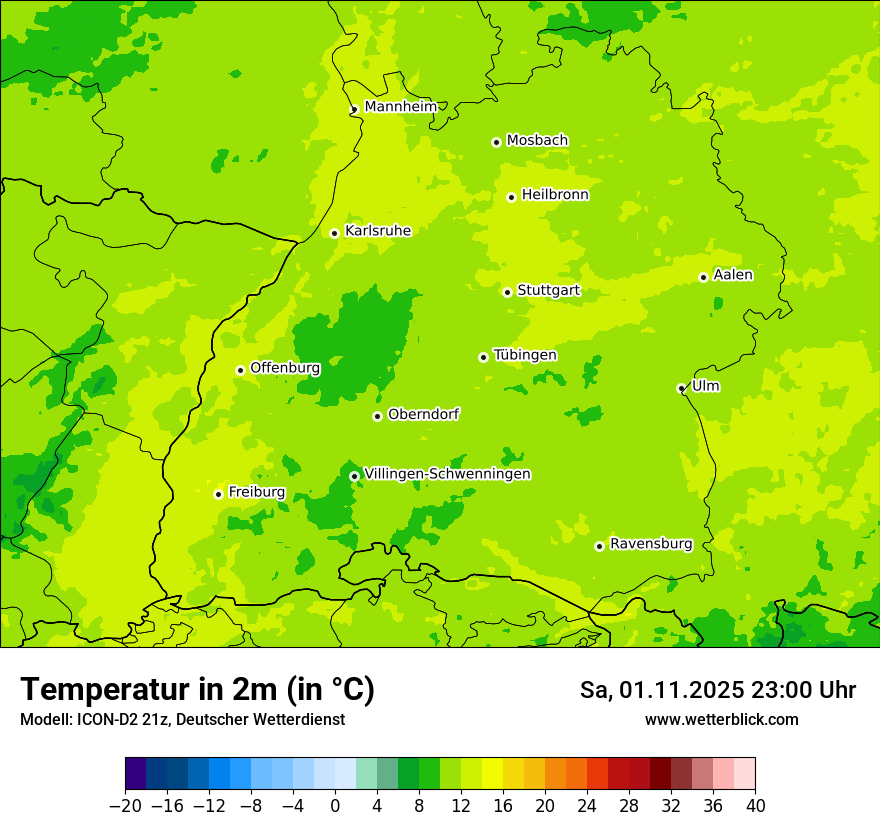 Modellkarten Temperatur