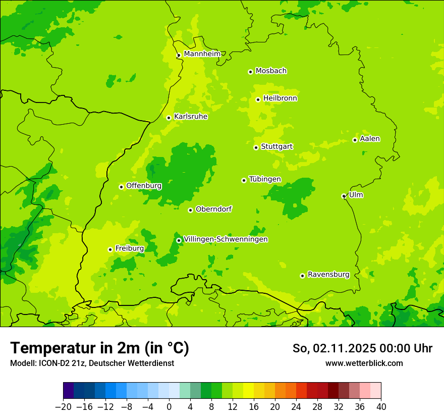 Modellkarten Temperatur
