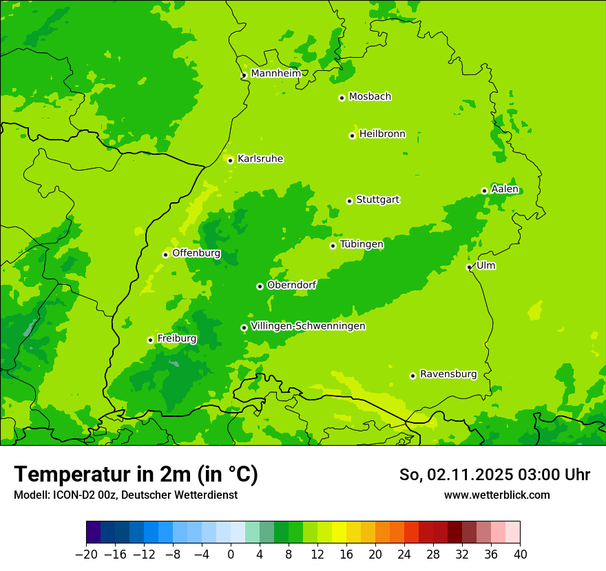 Modellkarten Temperatur