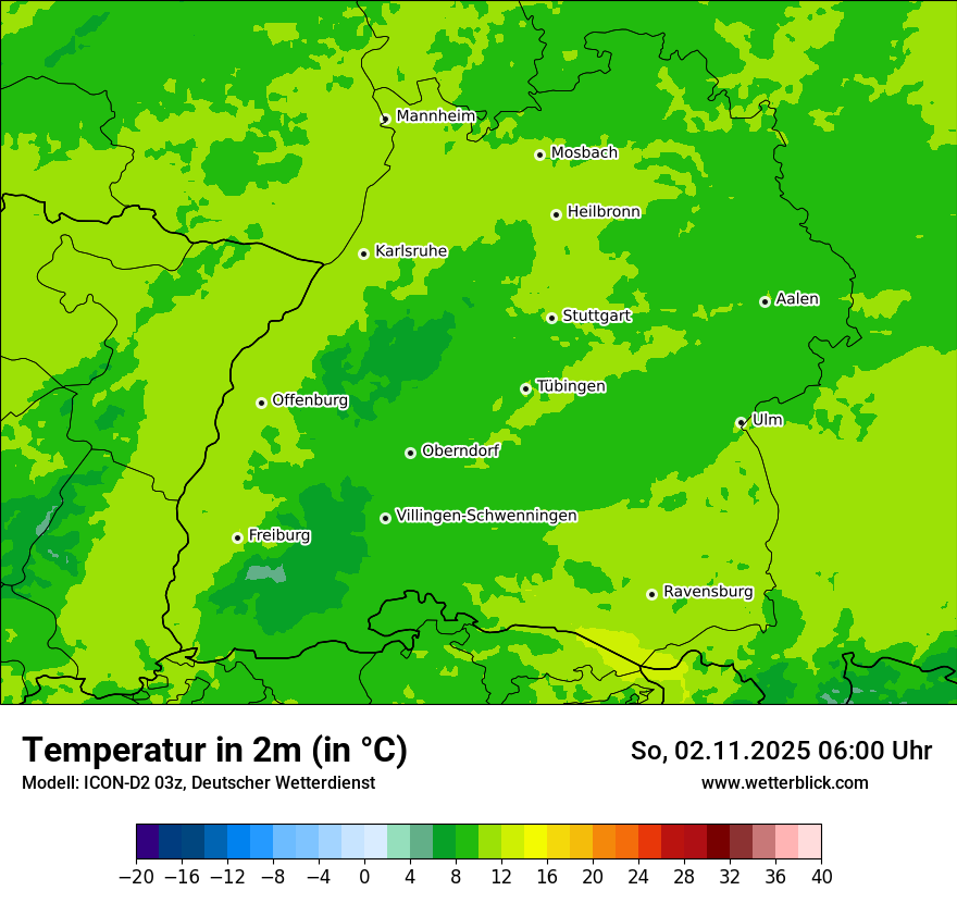 Modellkarten Temperatur