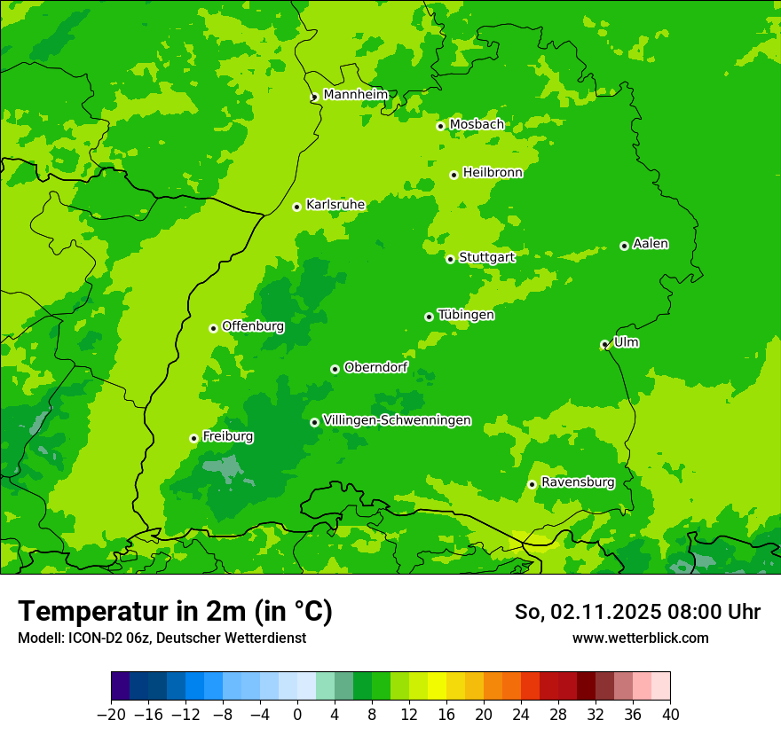 Modellkarten Temperatur
