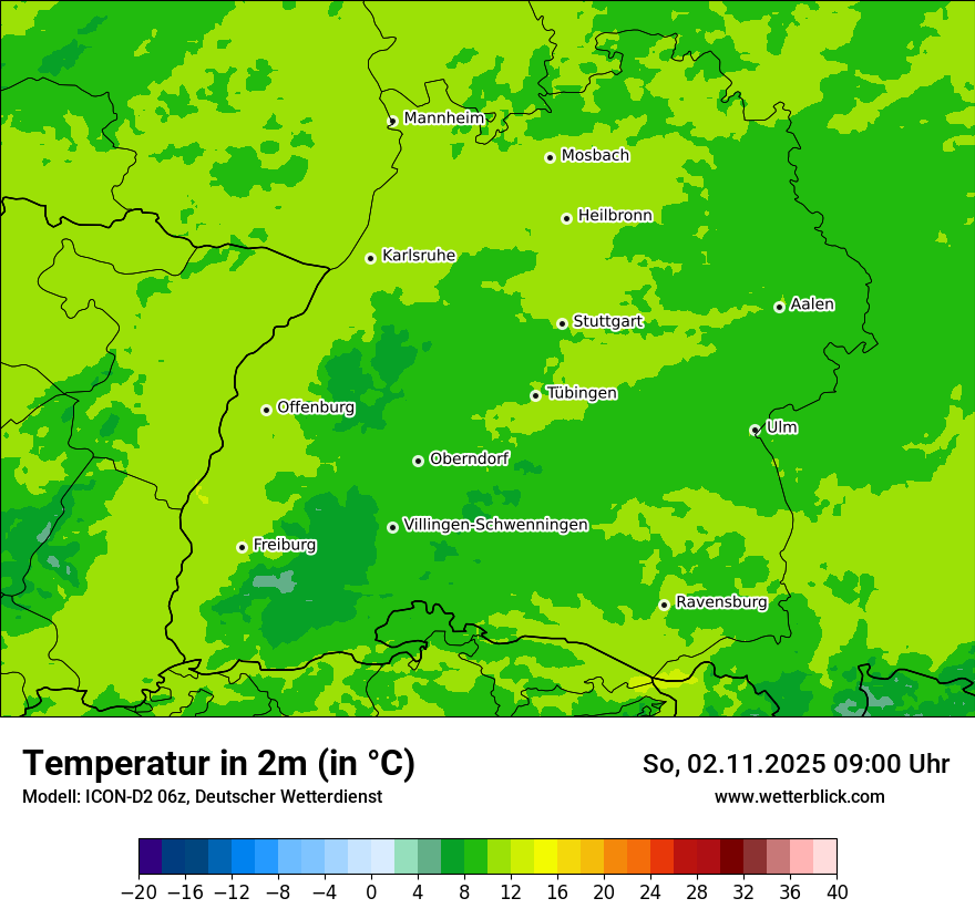 Modellkarten Temperatur