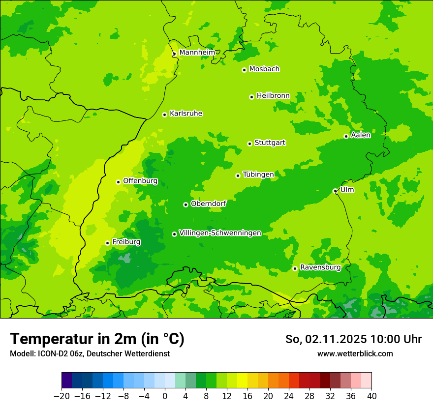 Modellkarten Temperatur