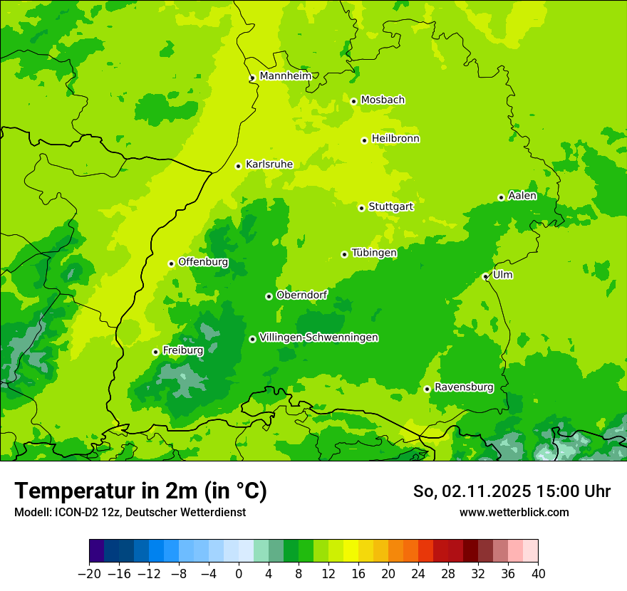 Modellkarten Temperatur