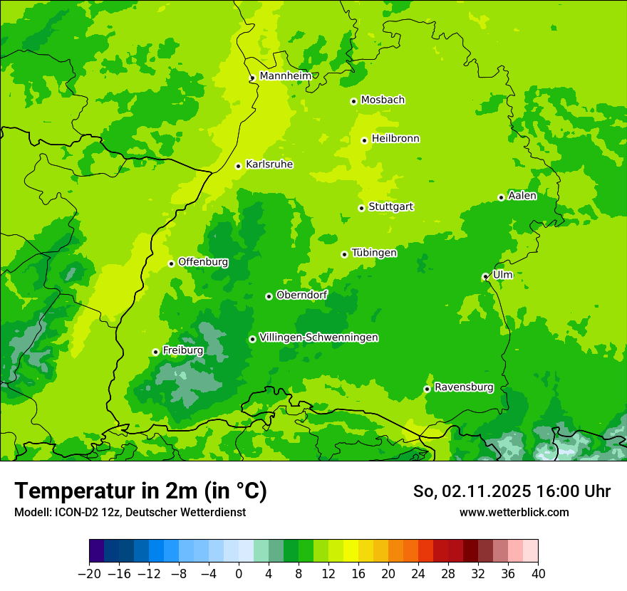 Modellkarten Temperatur
