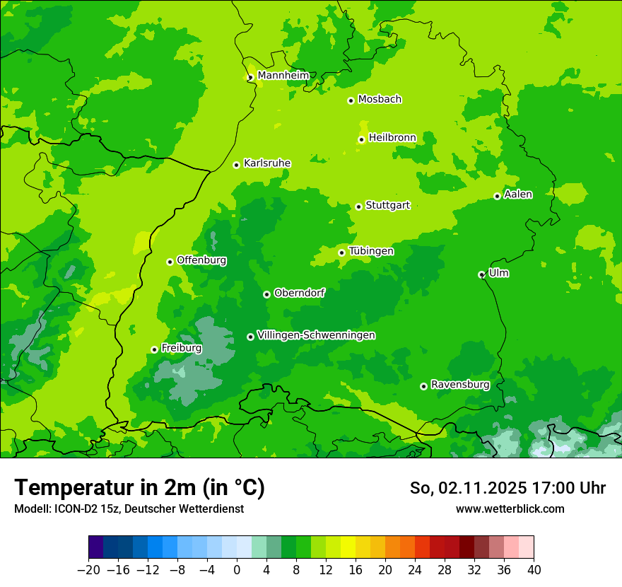 Modellkarten Temperatur