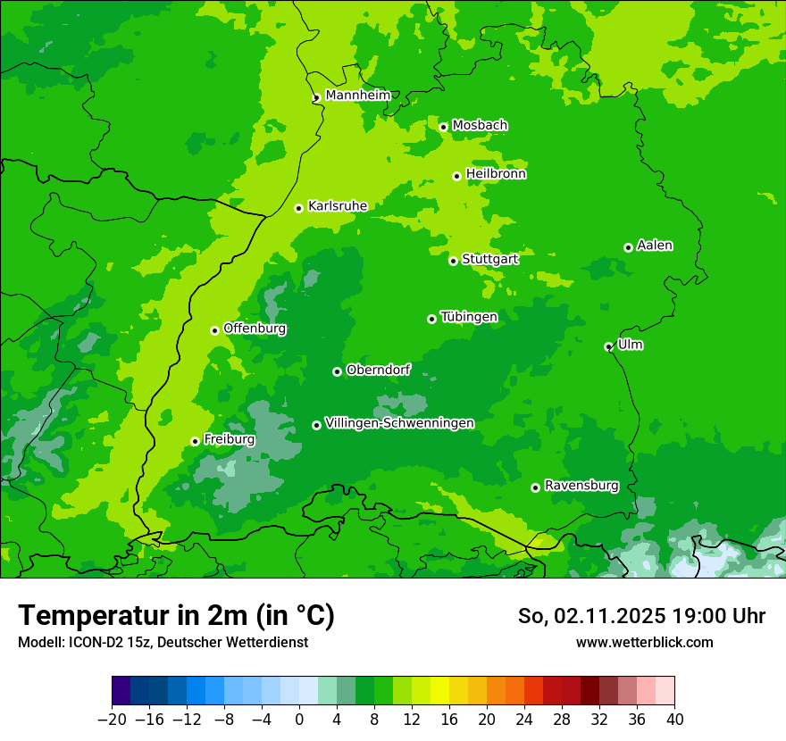 Modellkarten Temperatur