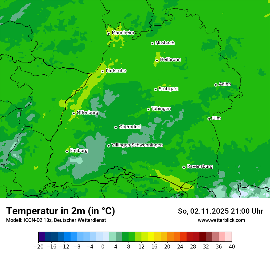 Modellkarten Temperatur