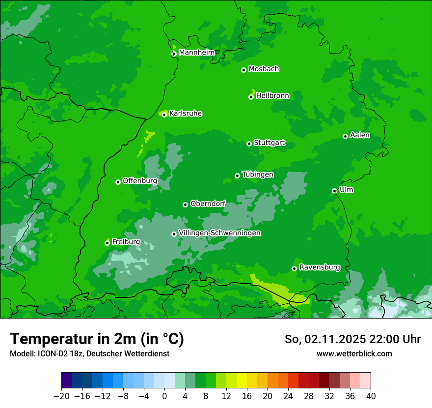 Modellkarten Temperatur