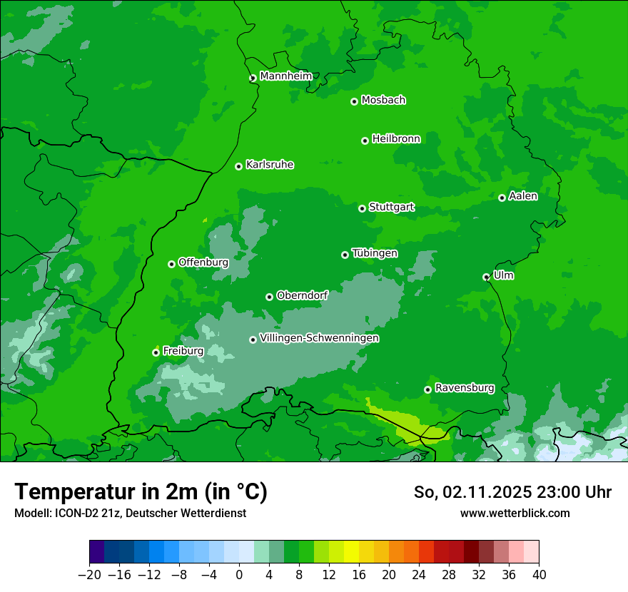 Modellkarten Temperatur