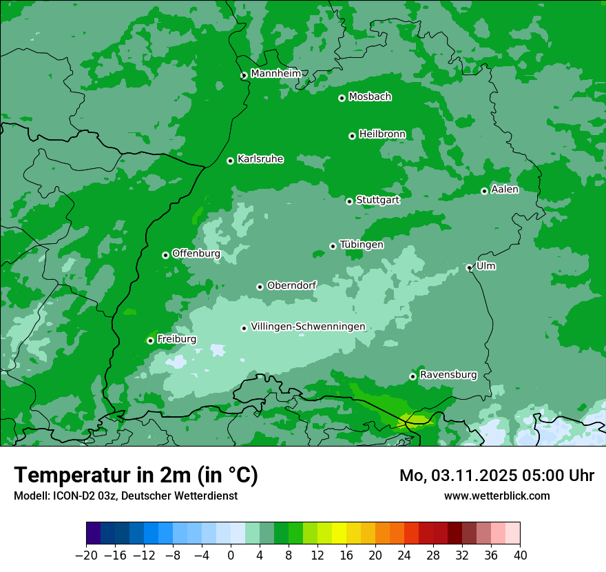 Modellkarten Temperatur