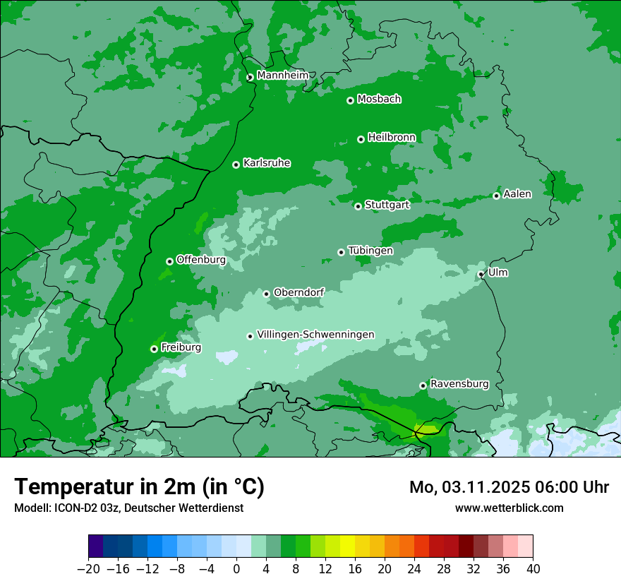 Modellkarten Temperatur