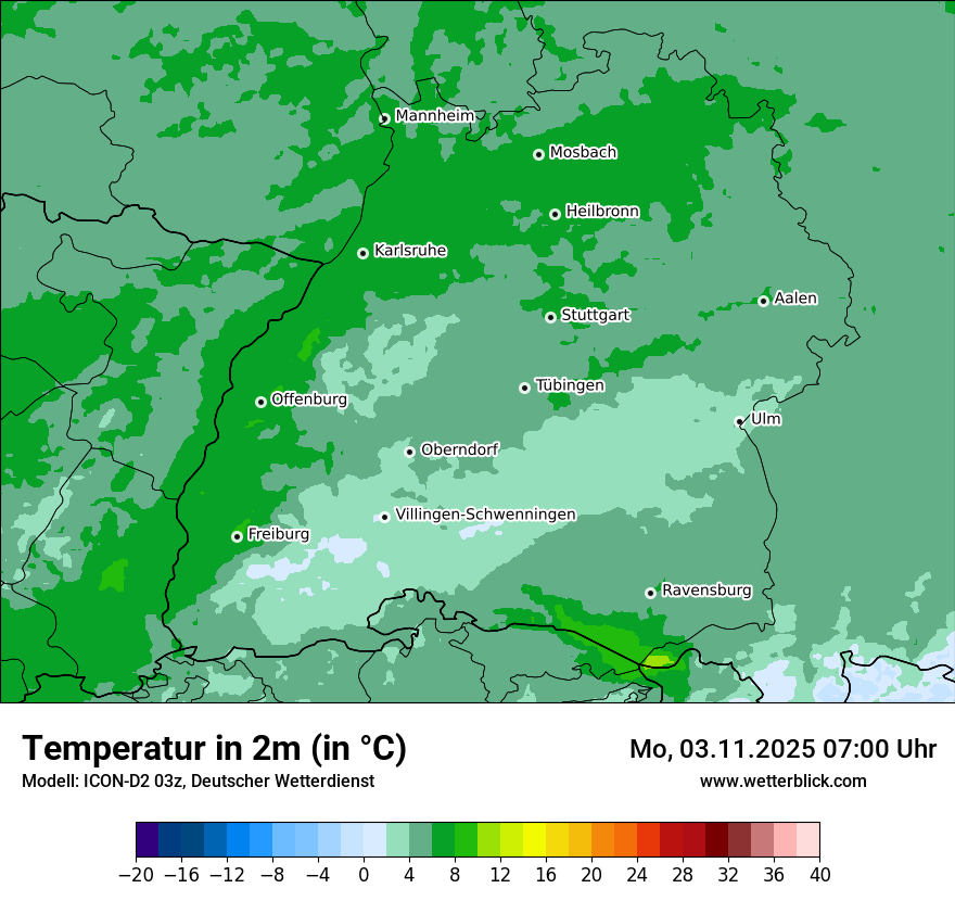 Modellkarten Temperatur