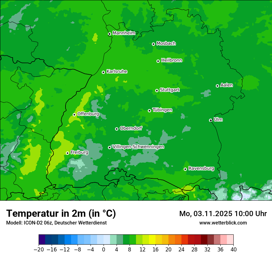 Modellkarten Temperatur