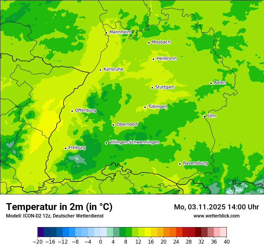 Modellkarten Temperatur