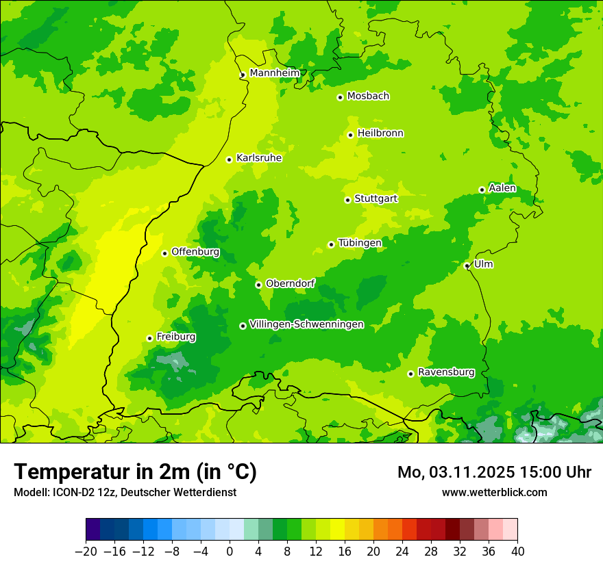 Modellkarten Temperatur