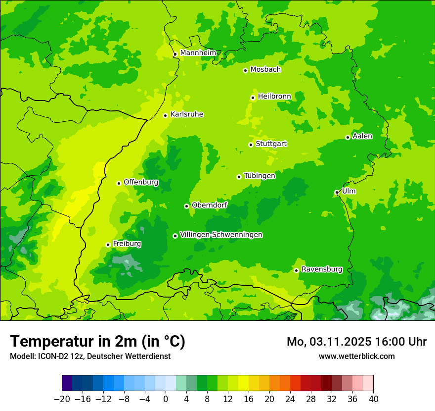 Modellkarten Temperatur