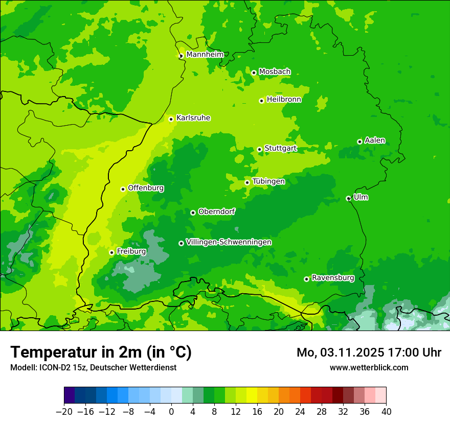 Modellkarten Temperatur