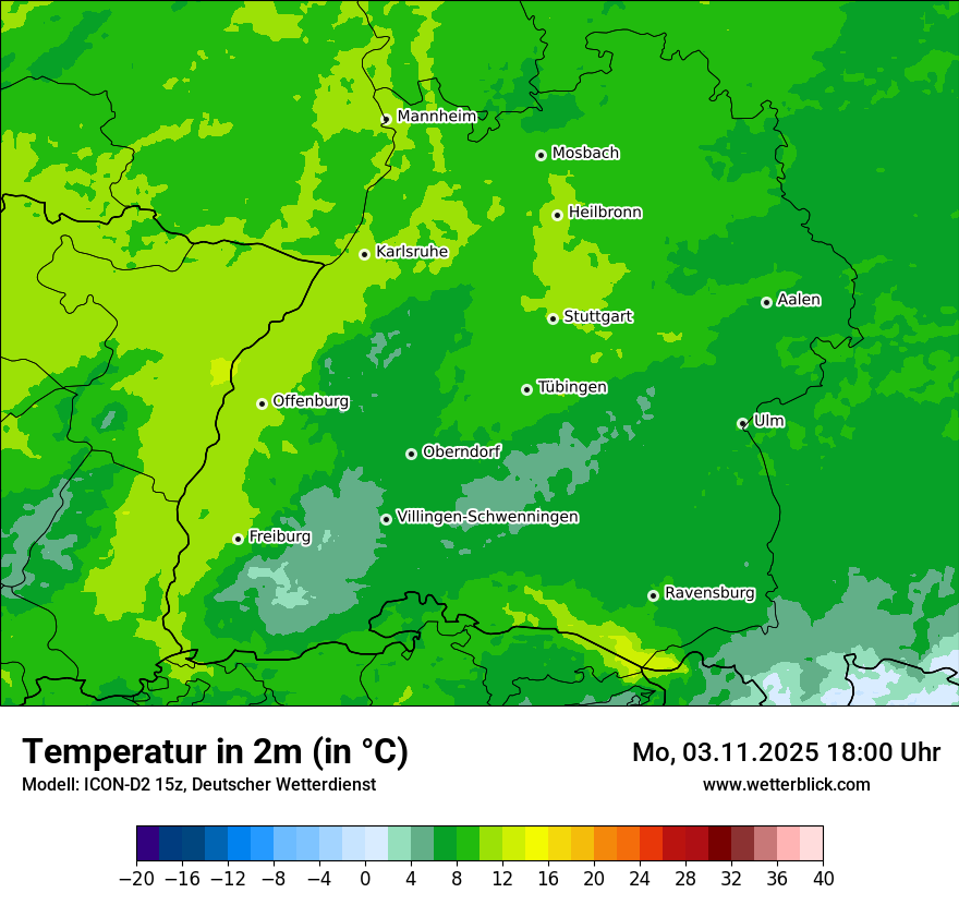 Modellkarten Temperatur