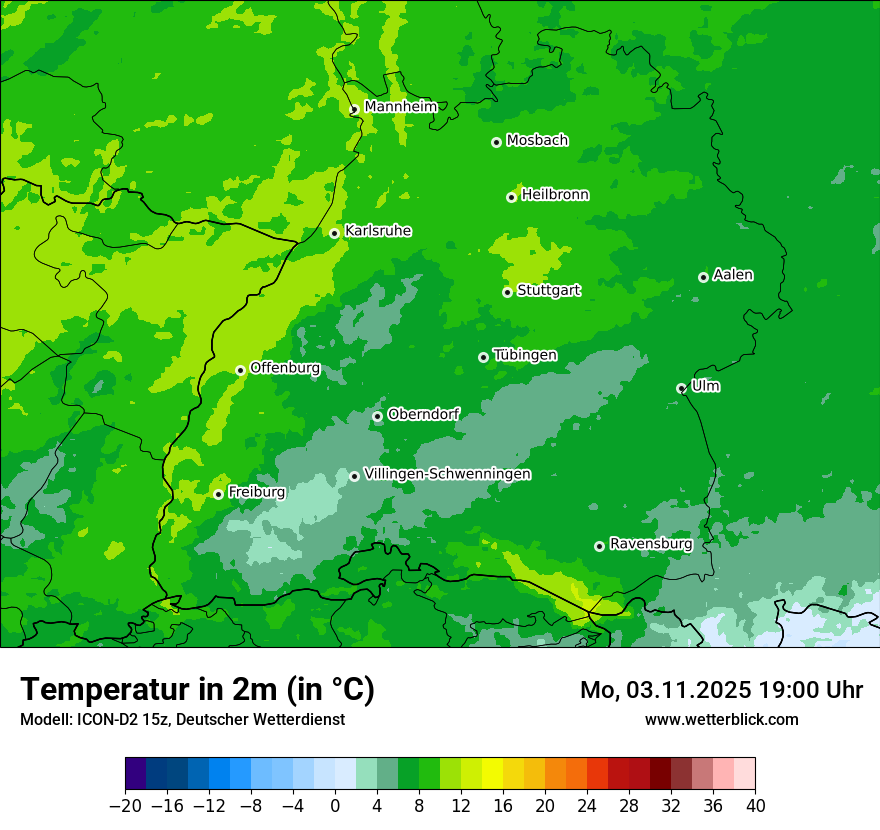 Modellkarten Temperatur