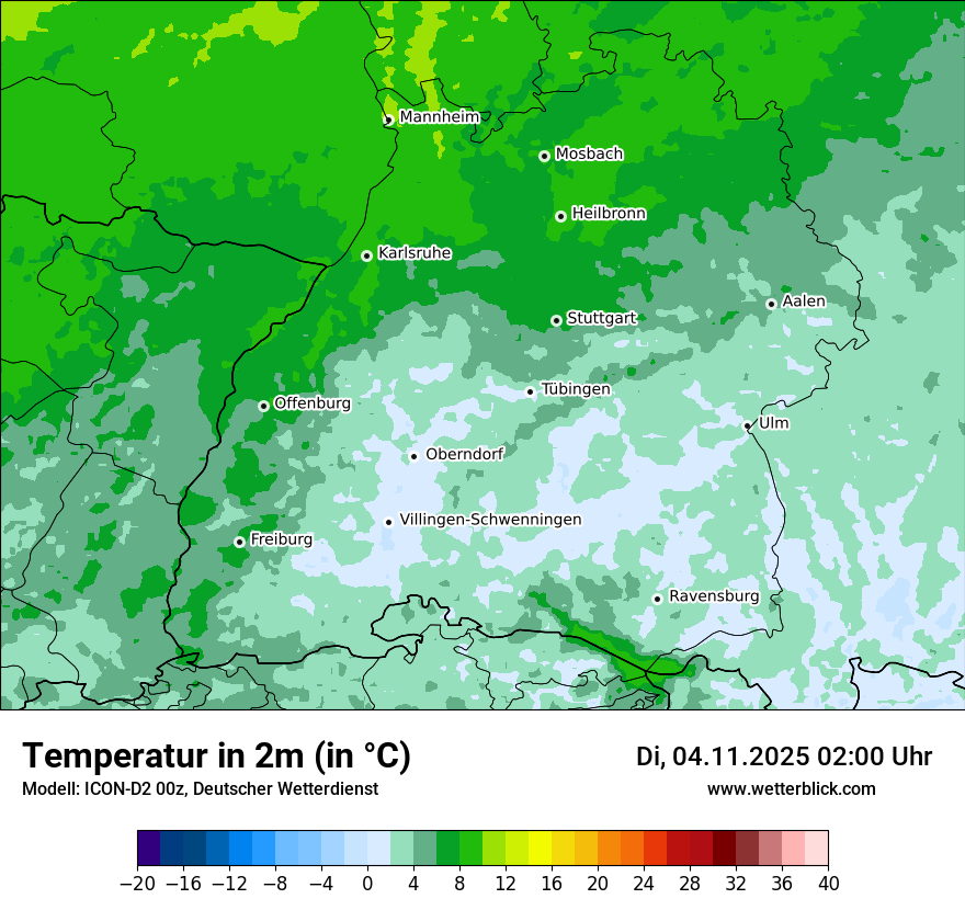 Modellkarten Temperatur