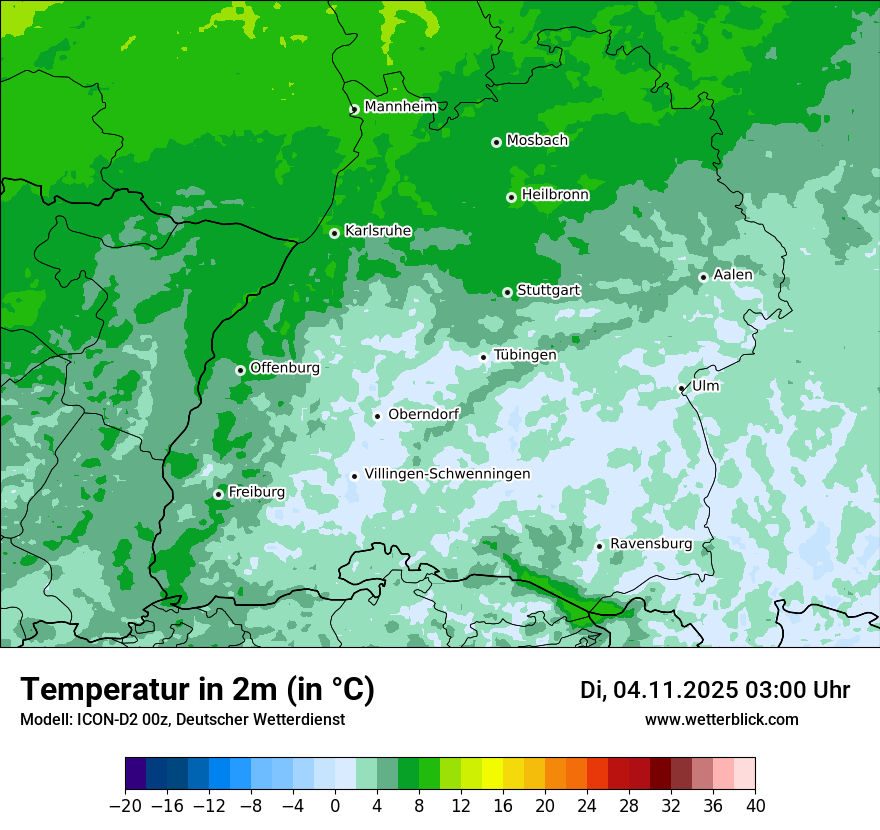 Modellkarten Temperatur