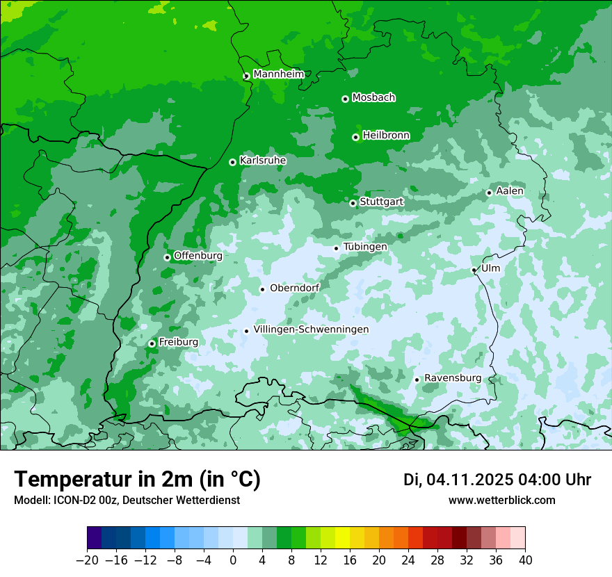 Modellkarten Temperatur