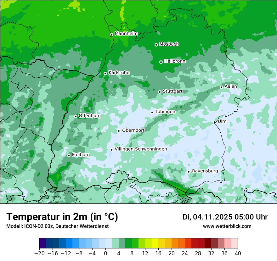 Modellkarten Temperatur