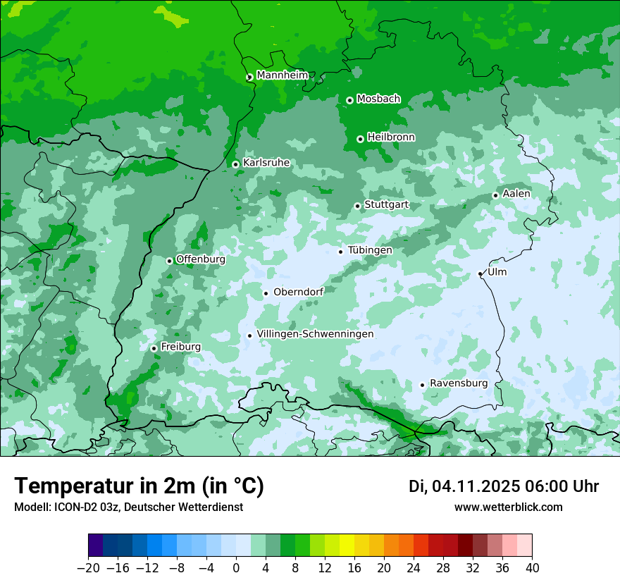 Modellkarten Temperatur